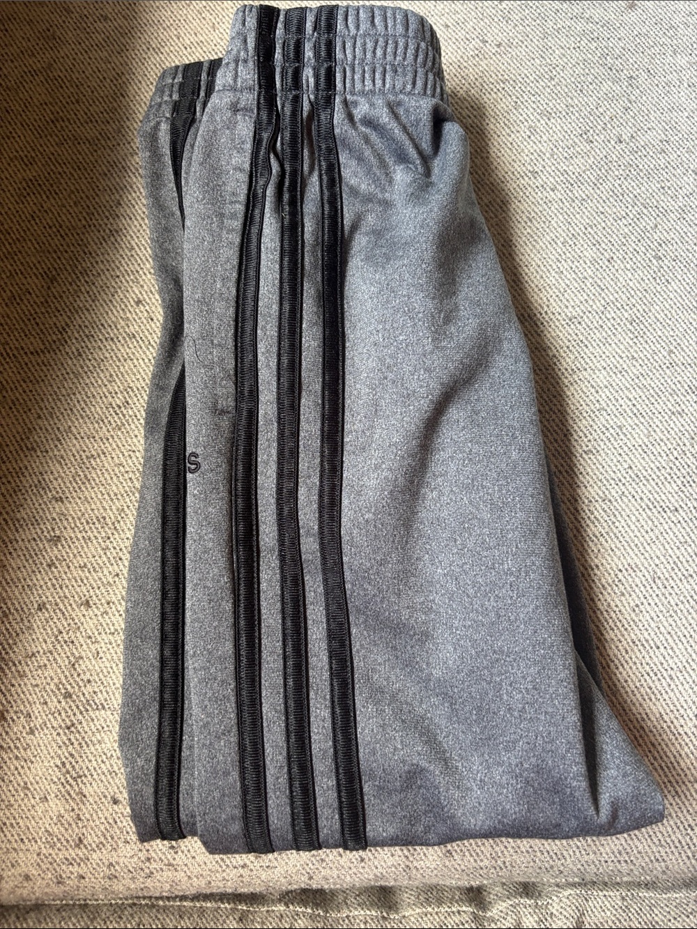 adidas Gray Track Pants with Black Logo
